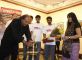 Chief guest and eminent photographer Raghu Rai lights the lamp at the inauguration of the exhibition "A Farewell to Arms" on 20 September 2009 in New Delhi. On the right CAFI secretary general Binalakshmi Nepram